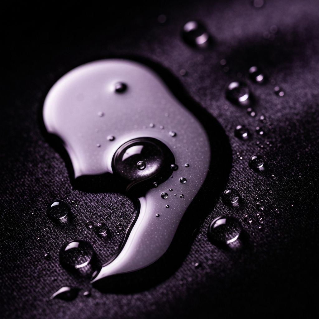 Gotas de aceite en superficie de terciopelo oscuro